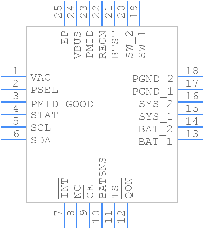 BQ25619RTWT - Texas Instruments - PCB symbol