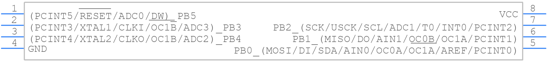 ATTINY85V-10SH - Microchip - PCB symbol