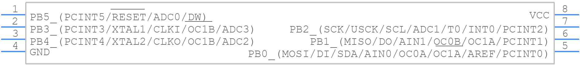 ATTINY85V-10SUR - Microchip - PCB symbol