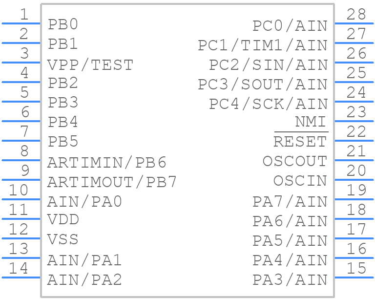 ST62T65CB3 - STMicroelectronics - PCB symbol