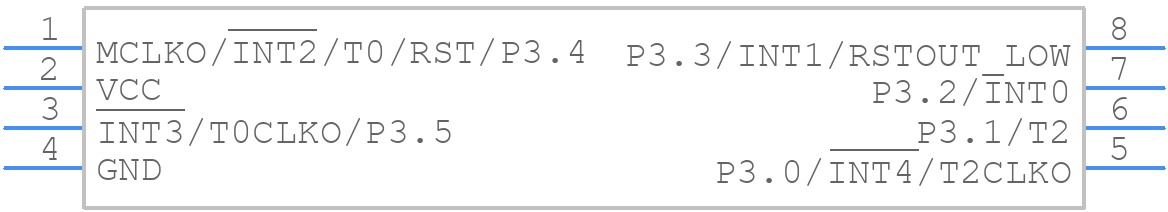 STC15W104-35I-SOP8 - STC Micro - PCB symbol