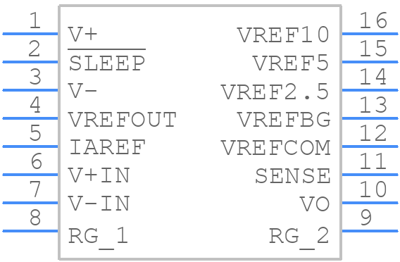 INA125UA - Texas Instruments - PCB symbol
