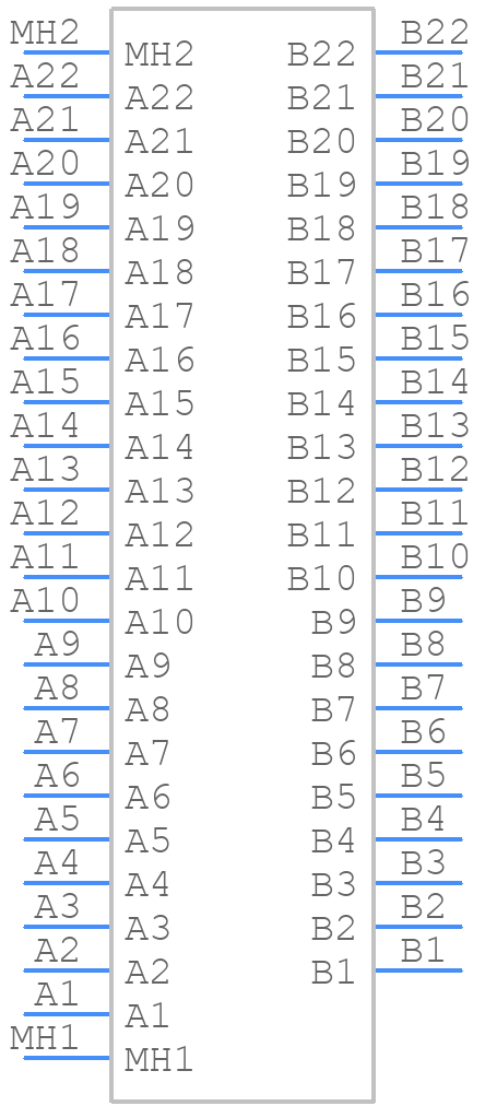 PCN10-44P-2.54DSA(72) - Hirose - PCB symbol