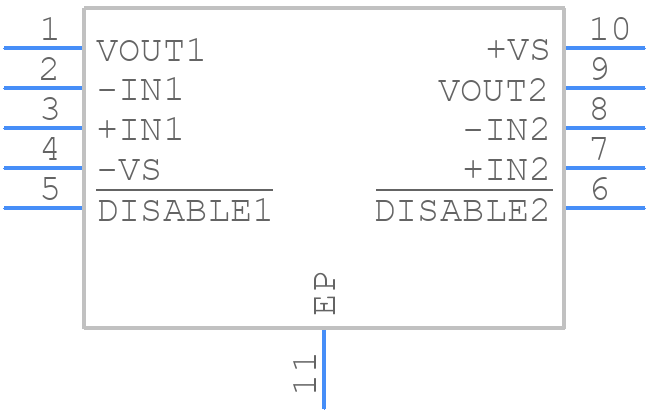 ADA4807-2ACPZ-R2 - Analog Devices - PCB symbol