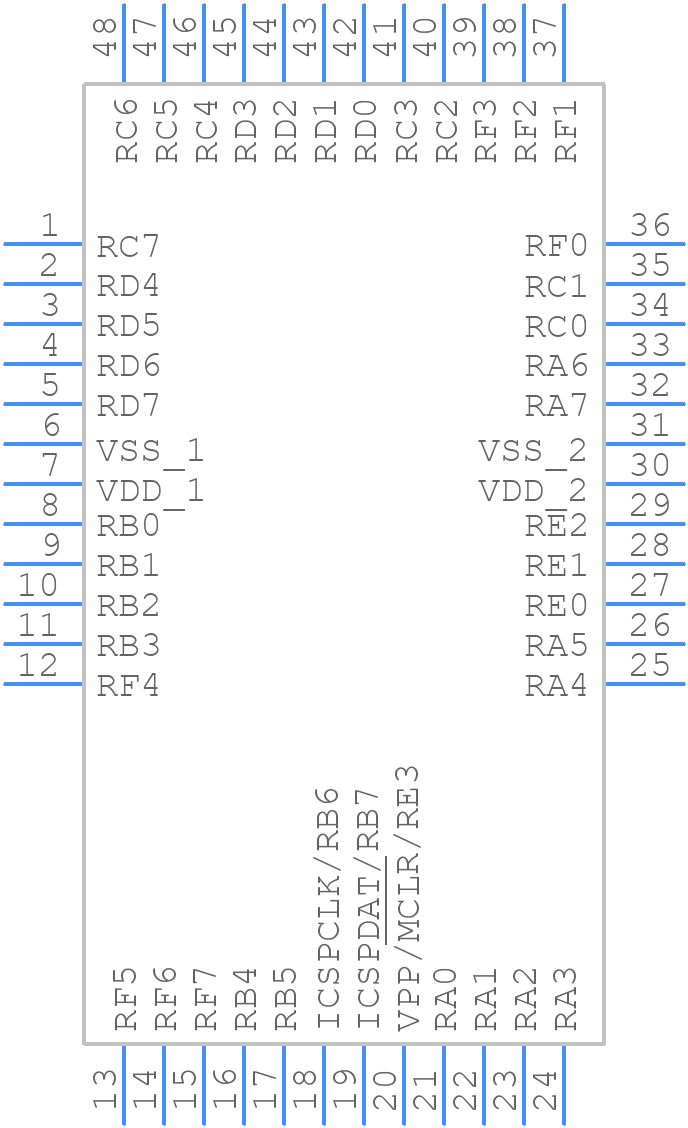PIC18F57Q43T-I/PT - Microchip - PCB symbol