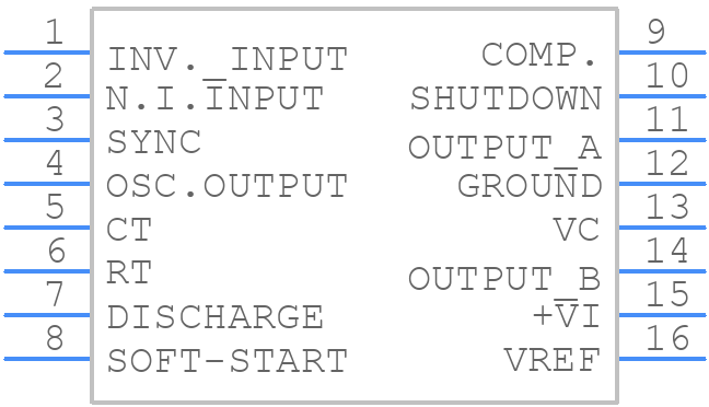 SG3525AN footprint, schematic symbol and 3D model by STMicroelectronics