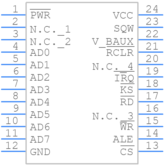 DS1687-3+ - Analog Devices - PCB symbol