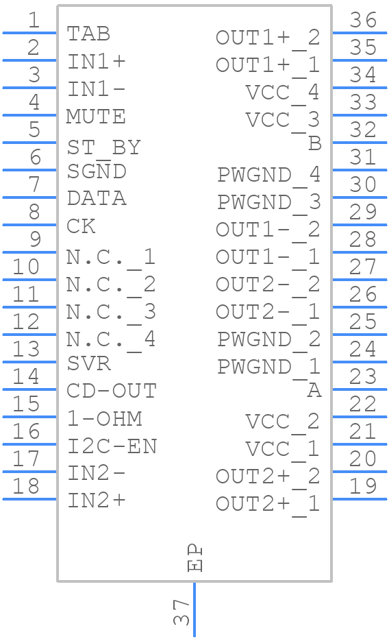 TDA7575 - STMicroelectronics - PCB symbol