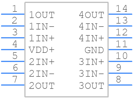 TLV2464CD - Texas Instruments - PCB symbol