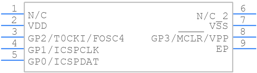 PIC10F200T-I/MC - Microchip - PCB symbol
