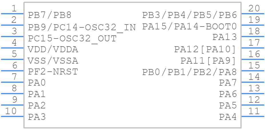 STM32G031F4P6 - STMicroelectronics - PCB symbol