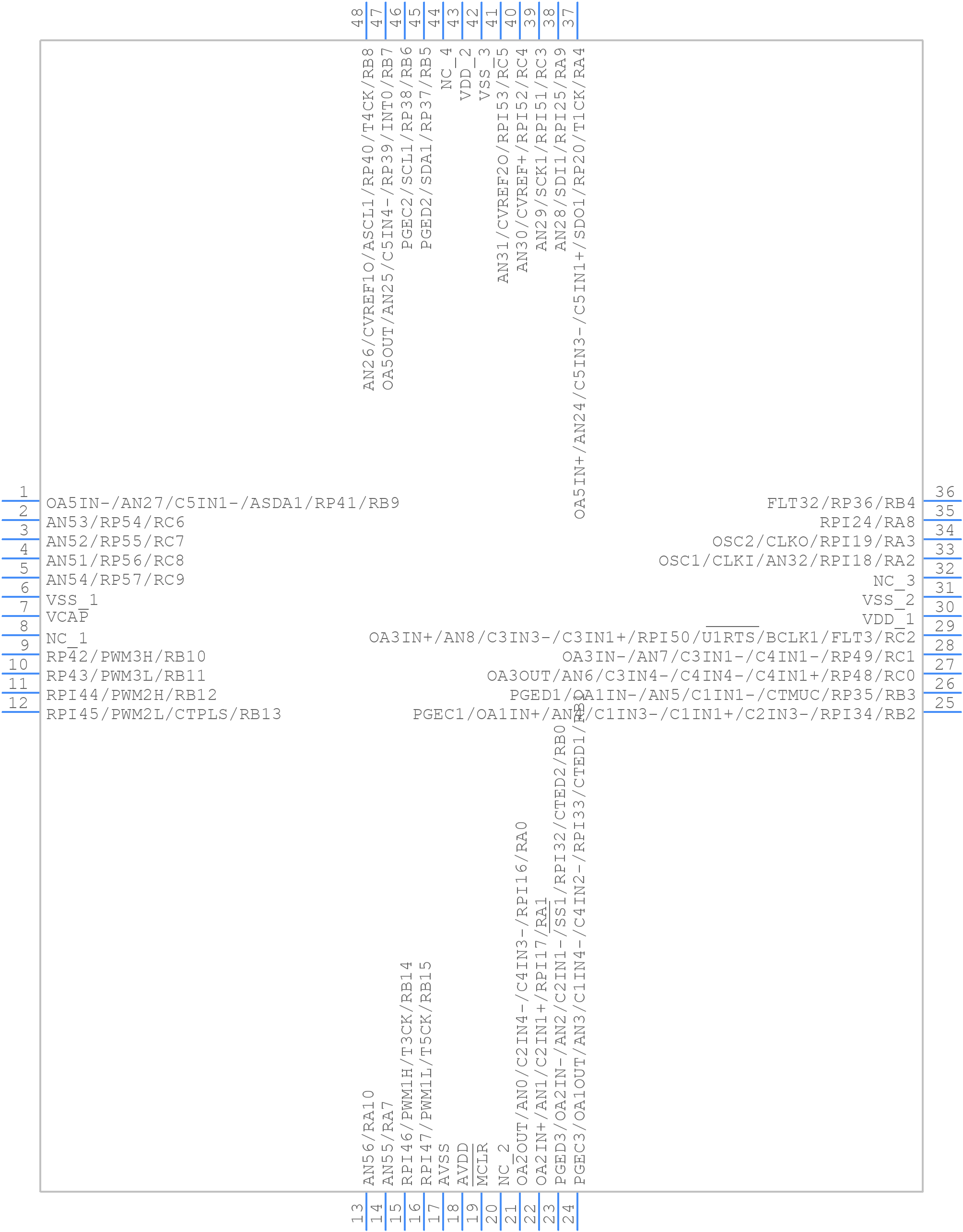 dsPIC33EV64GM104T-I/P8 - Microchip - PCB symbol