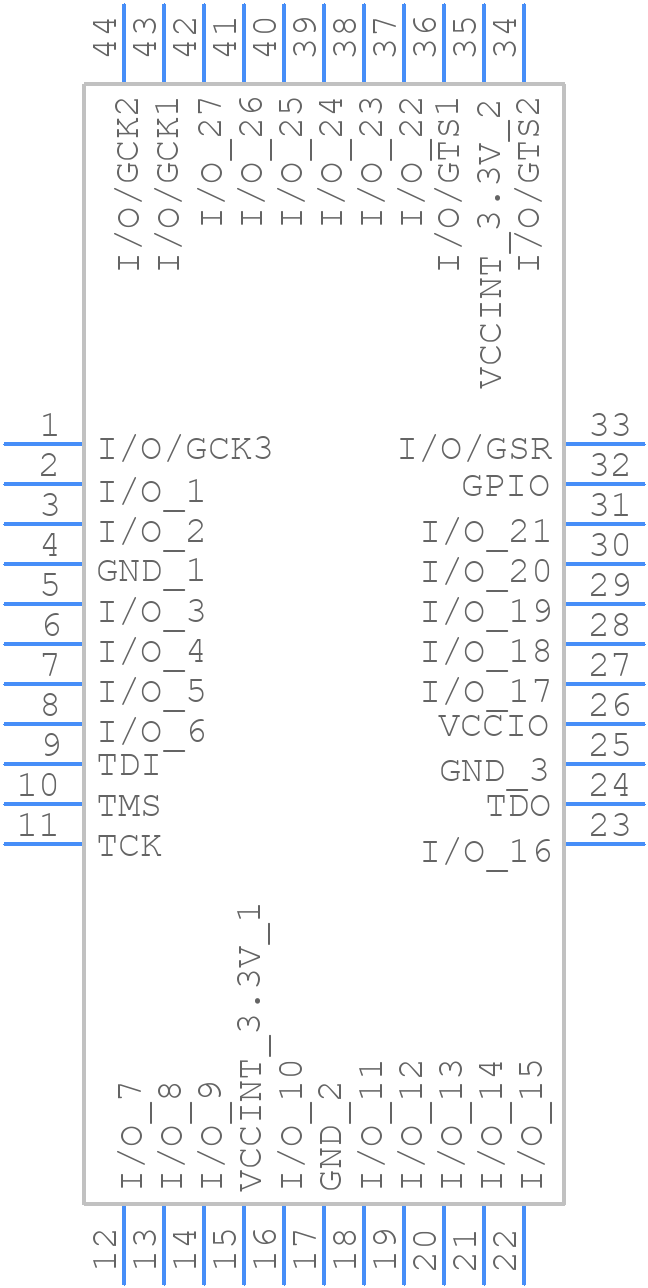 XC9572XL-10VQ44C - AMD - PCB symbol