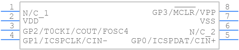 PIC10F206-I/P - Microchip - PCB symbol