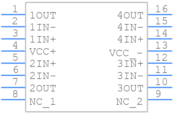 TLE2074IDW - Texas Instruments - PCB symbol