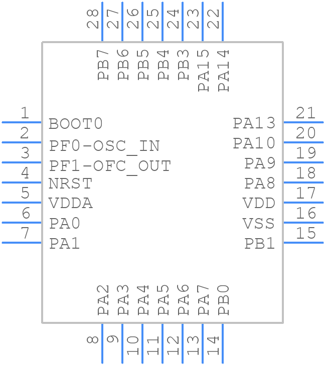 STM32F031G4U7TR - STMicroelectronics - PCB symbol