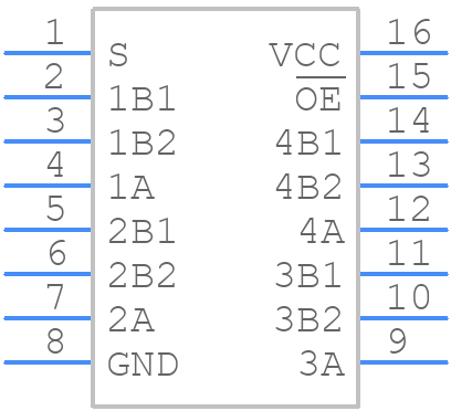 SN74CBT3257DBQRE4 - Texas Instruments - PCB symbol