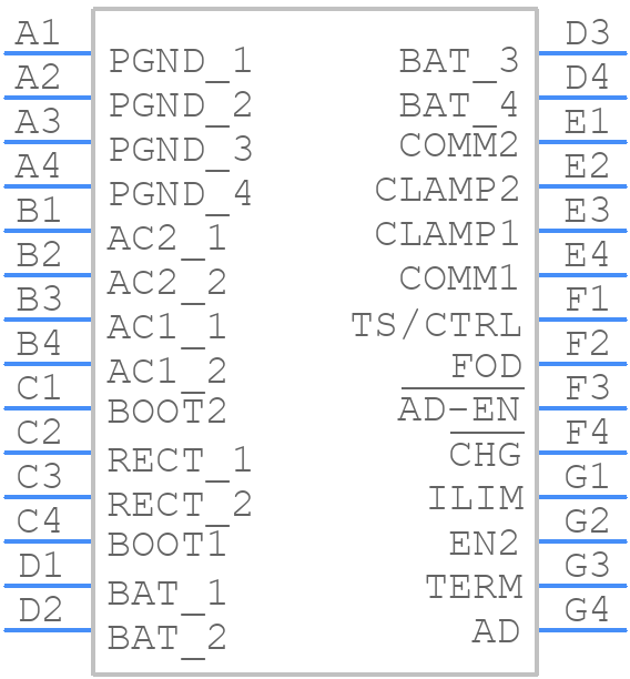 BQ51052BYFPT - Texas Instruments - PCB symbol