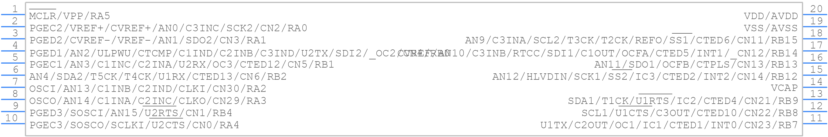 PIC24FV16KA301-I/SS - Microchip - PCB symbol