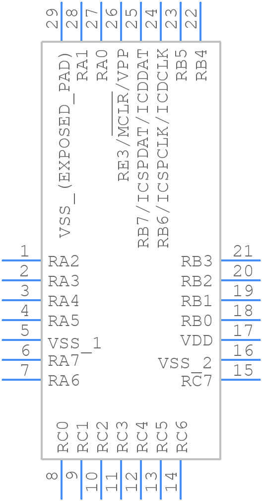 PIC16F1938-I/ML - Microchip - PCB symbol