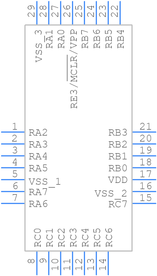 PIC16F18855-E/ML - Microchip - PCB symbol