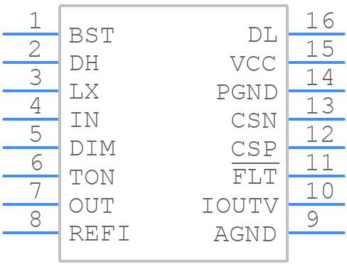 MAX20078AUE+ - Analog Devices - PCB symbol