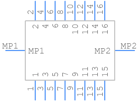 16P-JAKK-GSAN-TF(HF) - JST (JAPAN SOLDERLESS TERMINALS) - PCB symbol