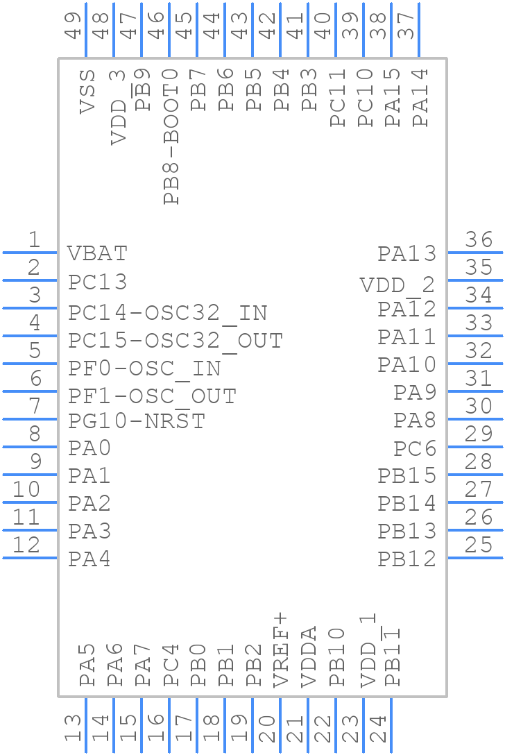 STM32G441CBU6 - STMicroelectronics - PCB symbol