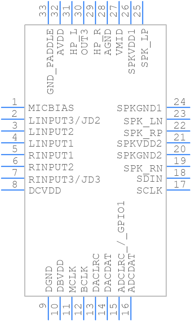 WM8960CGEFL/V - Cirrus Logic - PCB symbol