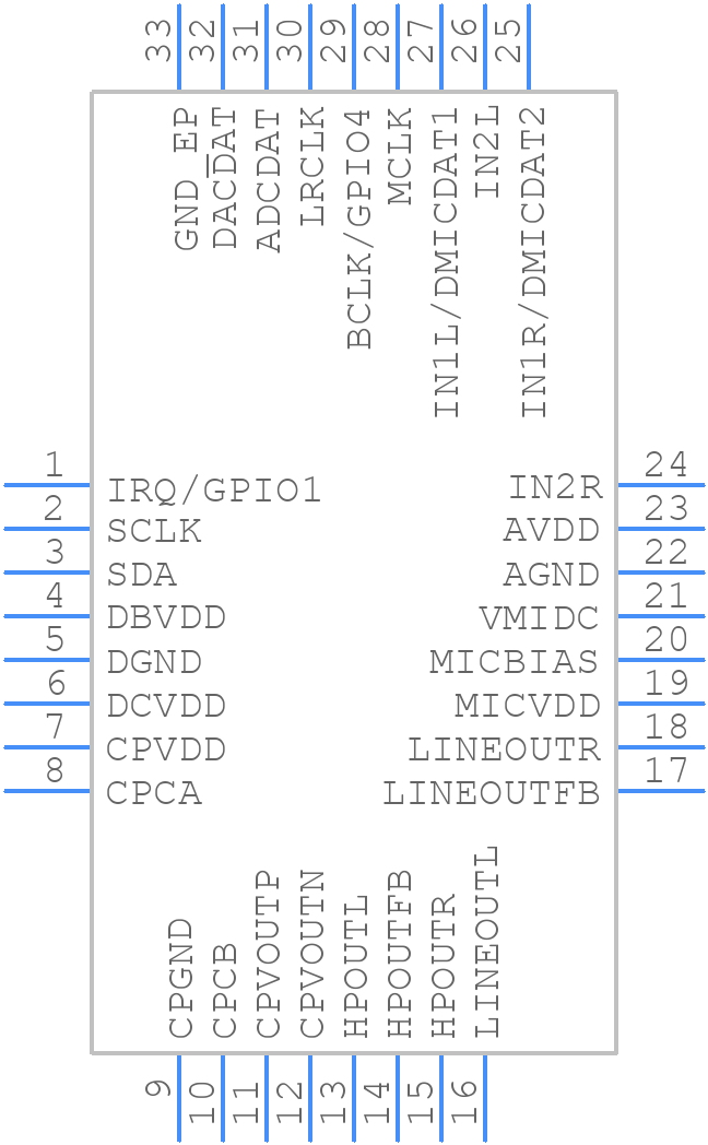 WM8904CGEFL/RV - WOLFSON MICROELECTRONICS - PCB symbol