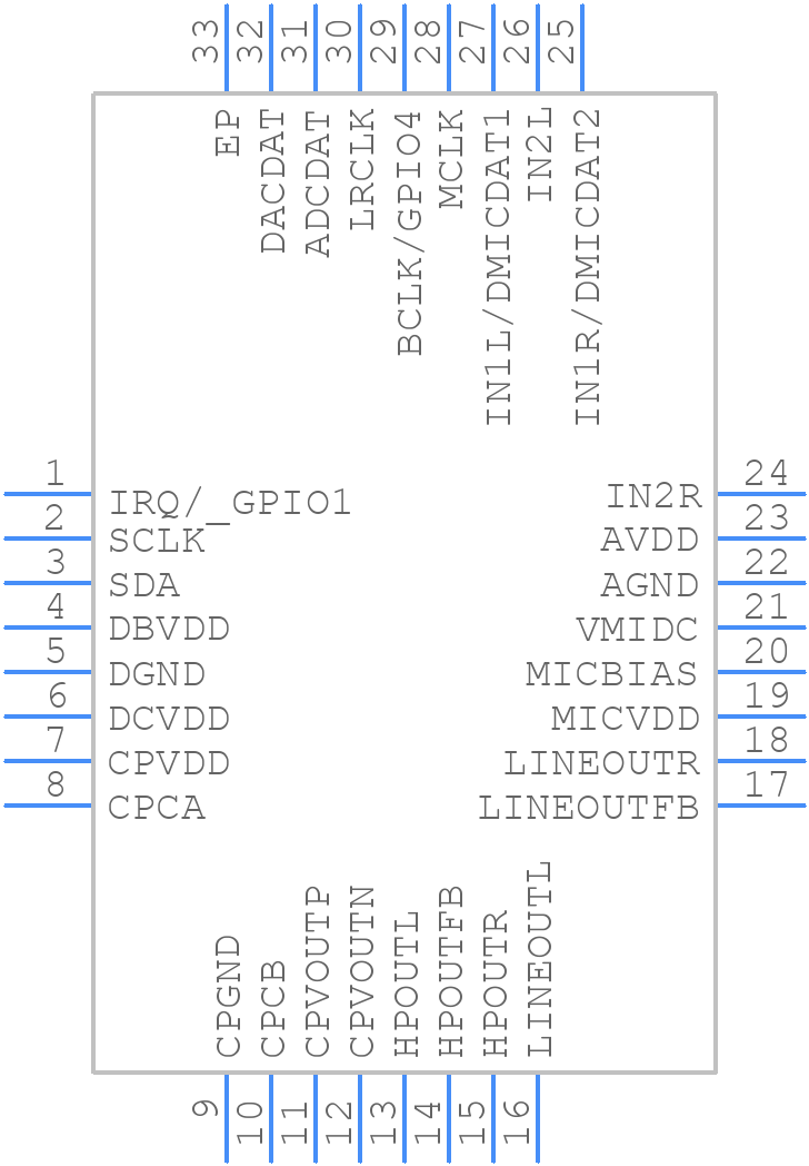 WM8904CGEFL/RV - Cirrus Logic - PCB symbol