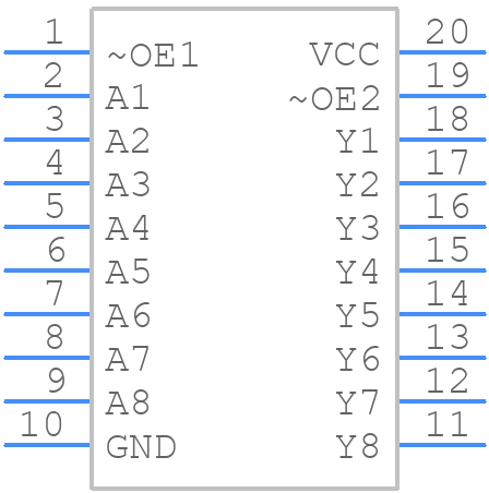 SN74ALS540DW - Texas Instruments - PCB symbol