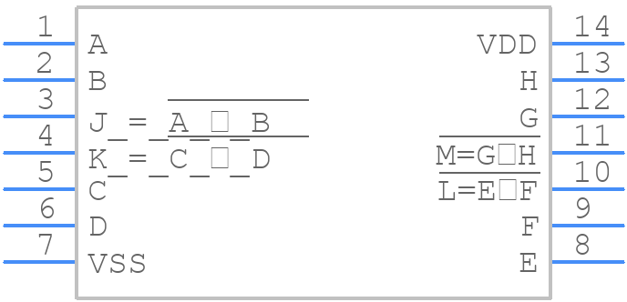 CD4077BF - Texas Instruments - PCB symbol