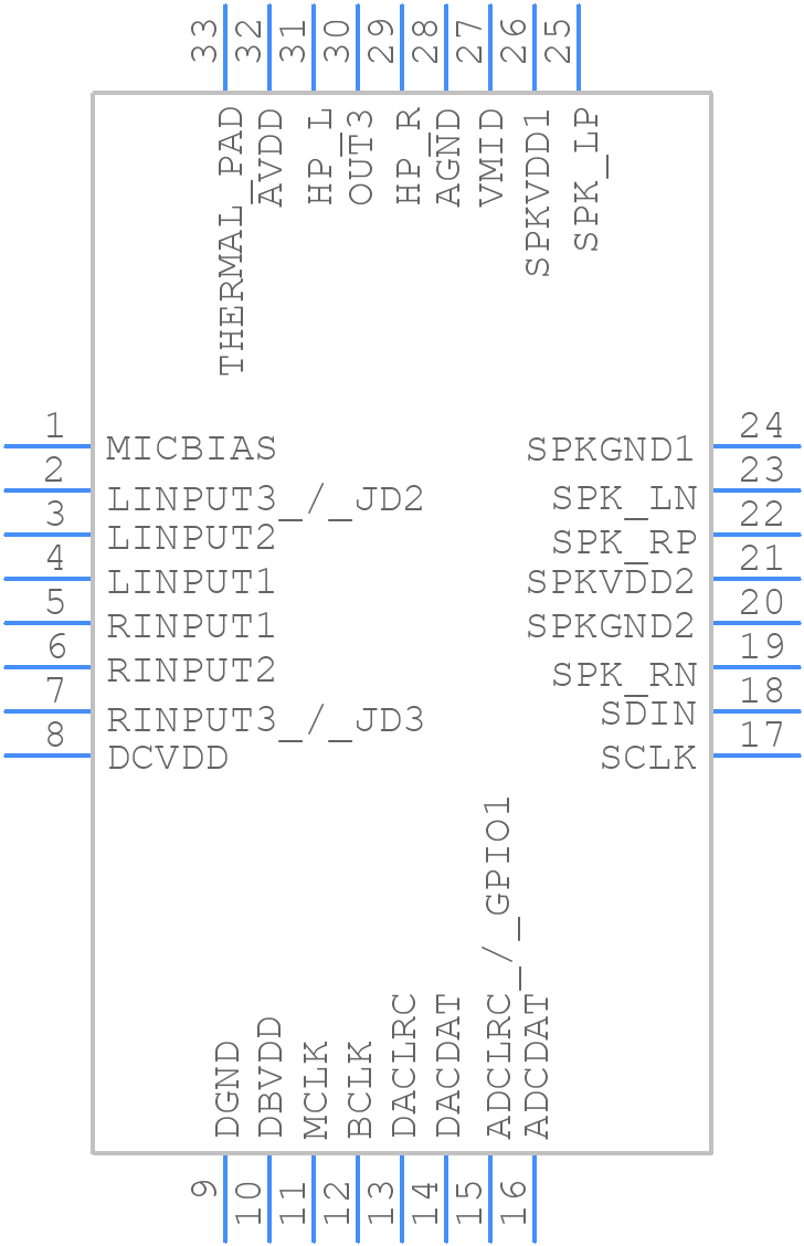 WM8960CGEFL/V - WOLFSON MICROELECTRONICS - PCB symbol