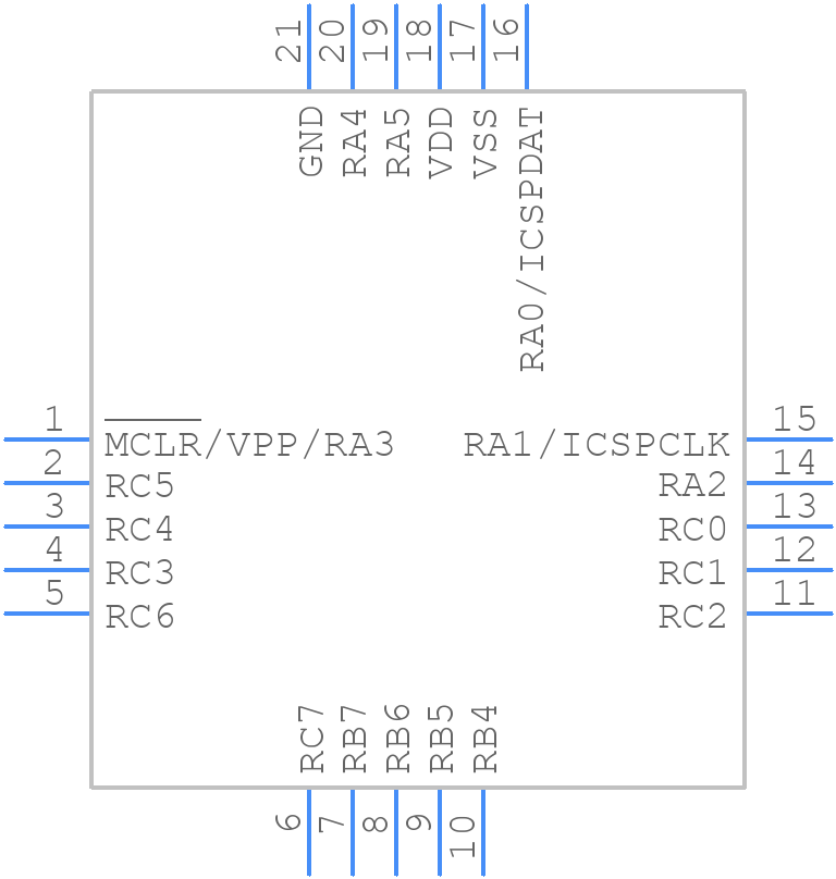 PIC16F1509-I/ML - Microchip - PCB symbol