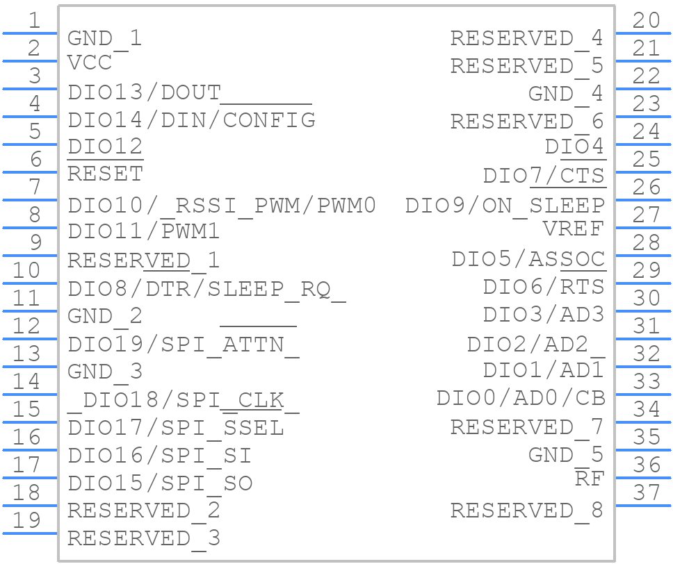 XB2B-WFUS-001 - Digi International - PCB symbol