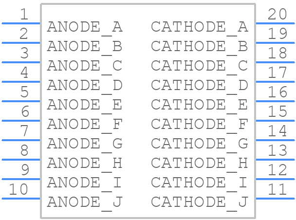 HDSP-4830 - Avago Technologies - PCB symbol