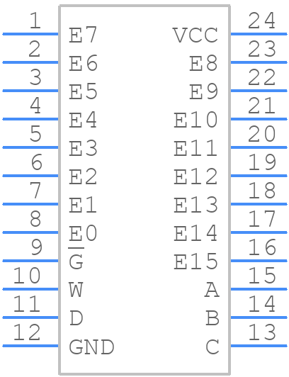 SN74150N - Texas Instruments - PCB symbol