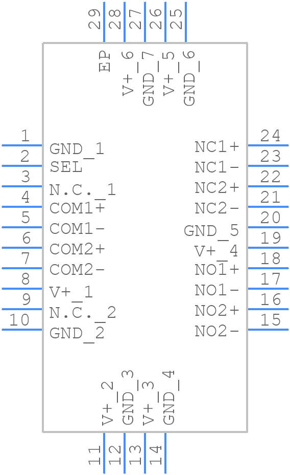MAX4888AETI+T - Analog Devices - PCB symbol