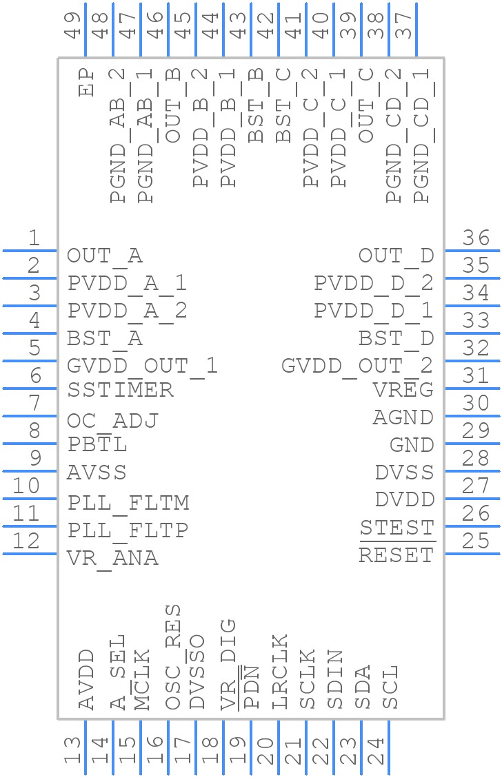 TAS5711PHP - Texas Instruments - PCB symbol