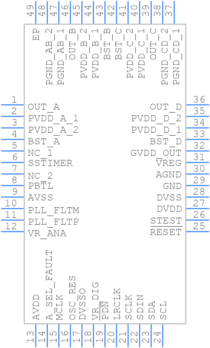 TAS5713PHP - Texas Instruments - PCB symbol