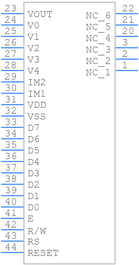 EA DOGM204S-A - Display Visions - PCB symbol