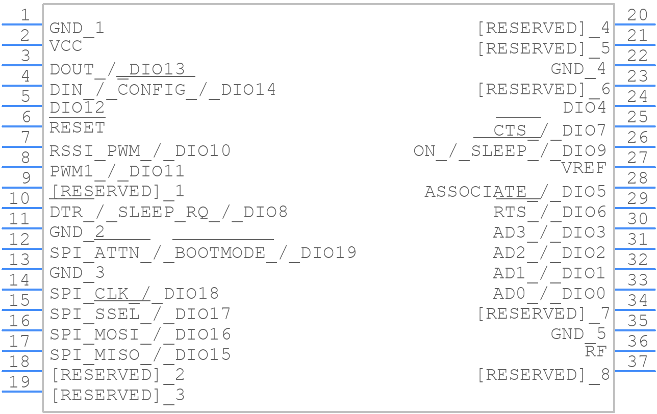 XB24CZ7UIS-004 - Digi International - PCB symbol