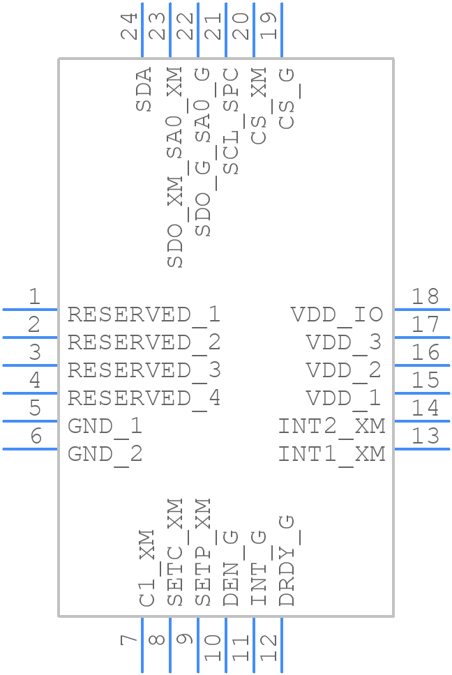 LSM9DS0TR - STMicroelectronics - PCB symbol