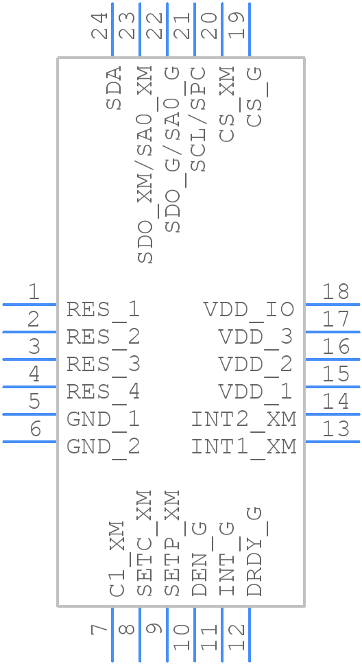 LSM9DS0 - STMicroelectronics - PCB symbol