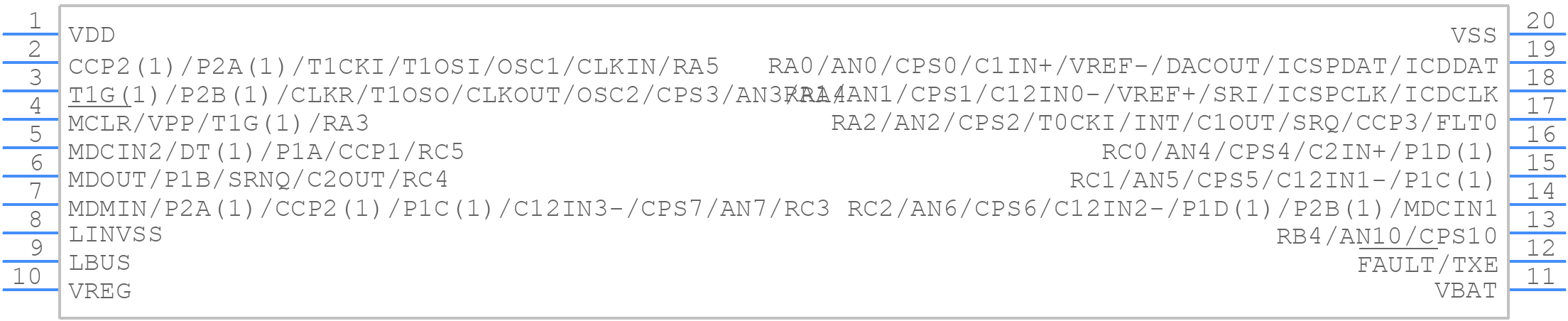 PIC16F1829LIN-E/SS - Microchip - PCB symbol