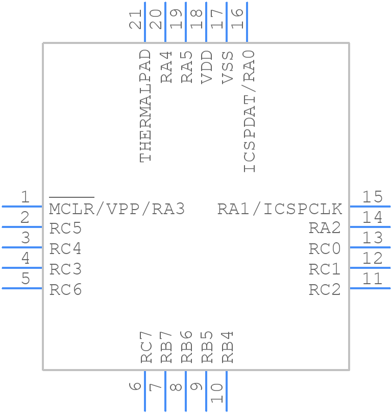 PIC16F1829-E/ML - Microchip - PCB symbol