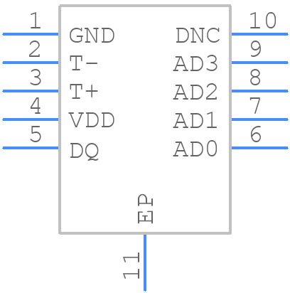 MAX31850JATB+T - Analog Devices - PCB symbol