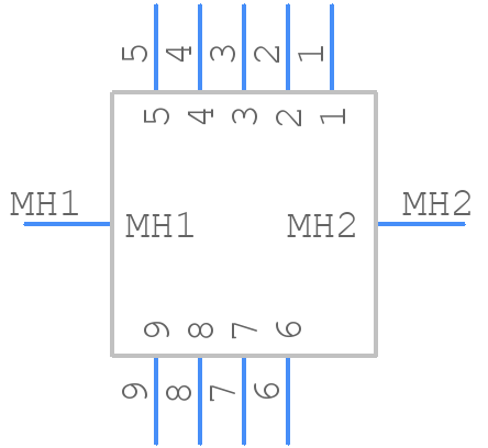 DE-9S-OL2-A197 - ITT CANNON - PCB symbol