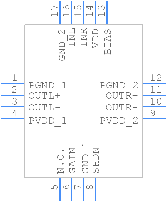 MAX9715ETE+ - Analog Devices - PCB symbol